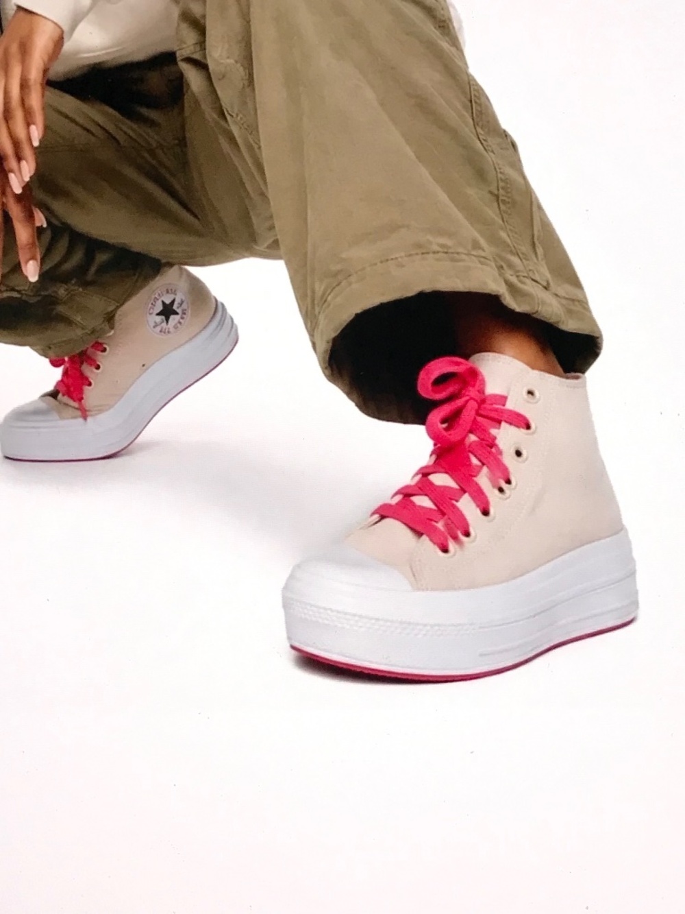 CONVERSE Chuck Taylor All Star Move Platform High Top Sneakers Pink Size 8